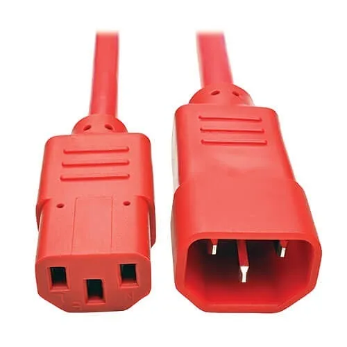 Eaton Tripp Lite P004-006-ARD PDU Power Extension Cord, 6' (1.83 m), C13 to C14, 10A, 250V 18AWG, Red