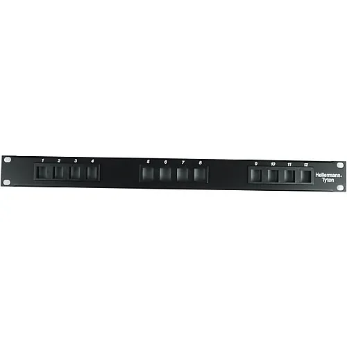 HellermannTyton P108-12-MOD Modular Patch Panel 12 Port, 1U, Steel, Black