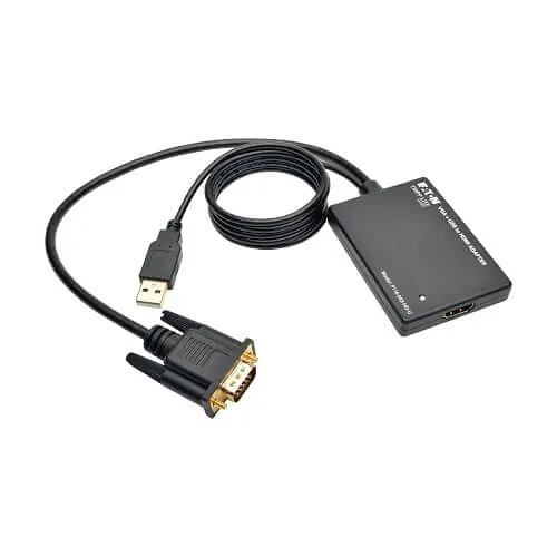 Eaton Tripp Lite P116-003-HD-U VGA to HDMI Active Adapter Cable with Audio and USB Power (M/F), 1080p, 6" (15.2 cm)