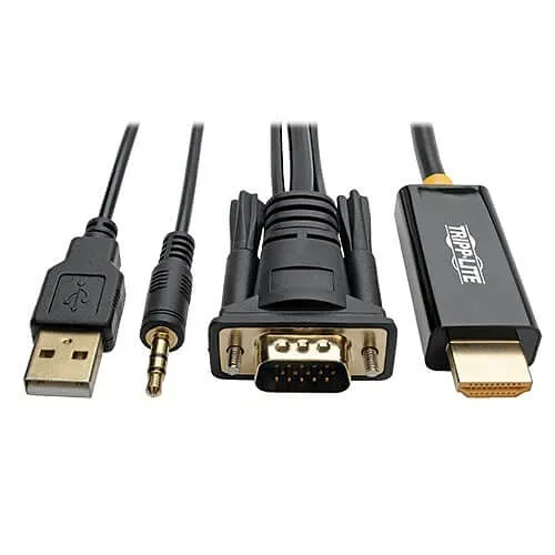 Eaton Tripp Lite P116-006-HDMI-A VGA to HDMI Adapter Cable with Audio and USB Power (M/M), 1080p at 60 Hz, 6' (1.8 m)