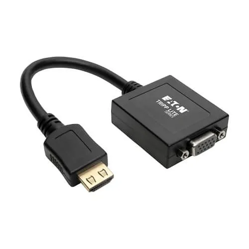 Eaton Tripp Lite P131-06N HDMI to VGA with Audio Converter Cable Adapter for Ultrabook/Laptop/Desktop PC, (M/F), 6" (15.24 cm), Supports 3.5 mm Mini Stereo Audio and 2-Channel Analog Audio Output