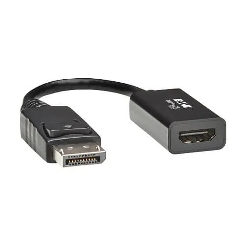 Eaton Tripp Lite P136-06N-H2V2LB DisplayPort to HDMI Active Adapter (M/F), Latching Connector, 4K 60 Hz, DP1.2, HDCP 2.2, 6", Black