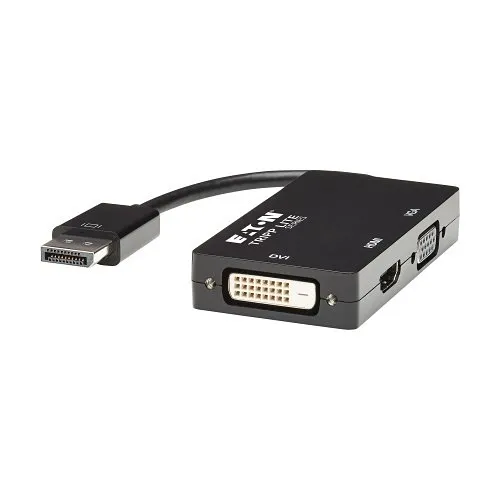 Eaton Tripp Lite P136-06N-HDV4K6 4K DisplayPort to VGA/DVI/HDMI All-in-One Converter Adapter, 60 Hz, DP 1.2