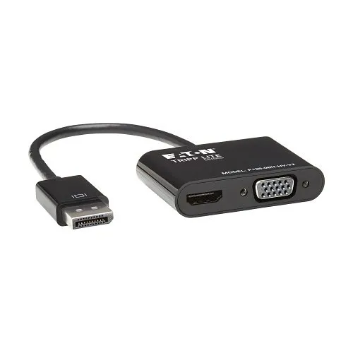 Tripp Lite P136-06N-HV-V2 DisplayPort to VGA / HDMI All-in-One Converter Adapter, DP Ver 1.2, 4K 30 Hz HDMI