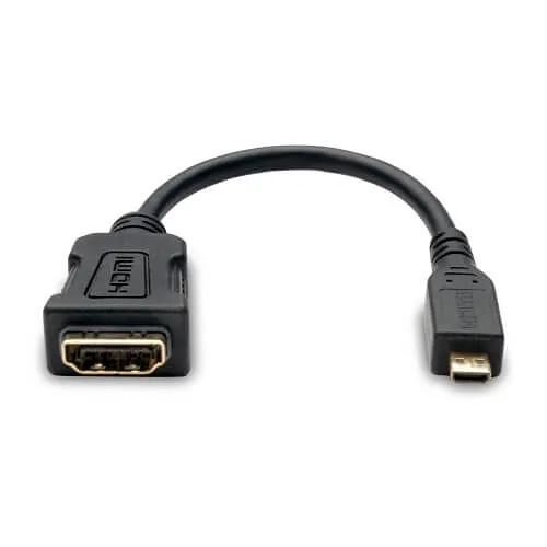 Tripp Lite P142-06N-MICRO Micro HDMI to HDMI Adapter for Ultrabook / Laptop / Desktop PC, Type D Male / Female, 6" (15.2cm)