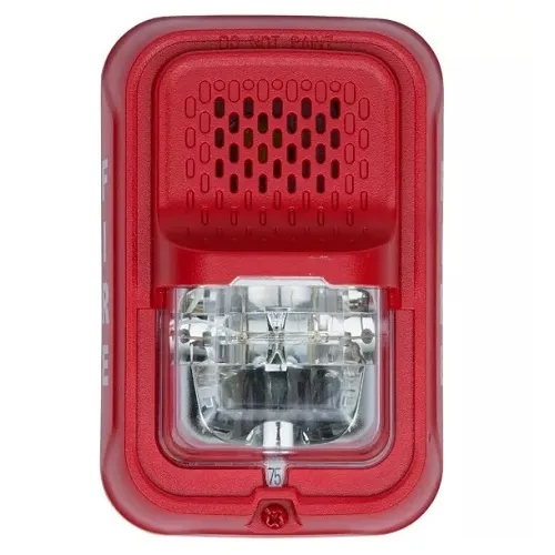 System Sensor P2GRKLED L-Series Outdoor Compact Wall-Mounted Horn Strobe, "FIRE", Red