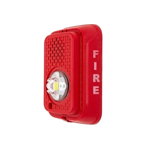 System Sensor P2GRLED L-Series Indoor 2-Wire LED Compact Horn Strobe, Wall-Mount, Marked FIRE, Red