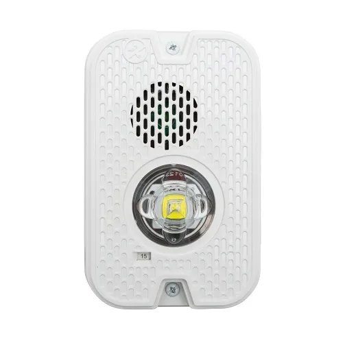 System Sensor P2GWKLED-P L-Series Outdoor Compact Wall-Mounted Horn Strobe, Plain, White