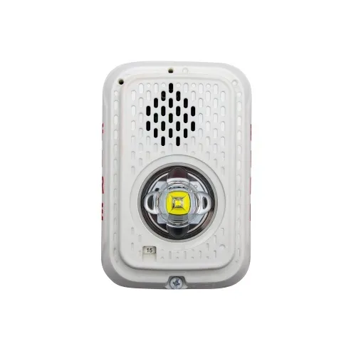 System Sensor P2GWLED L-Series Indoor 2-Wire LED Compact Horn Strobe, Wall-Mount, Marked FIRE, Red White