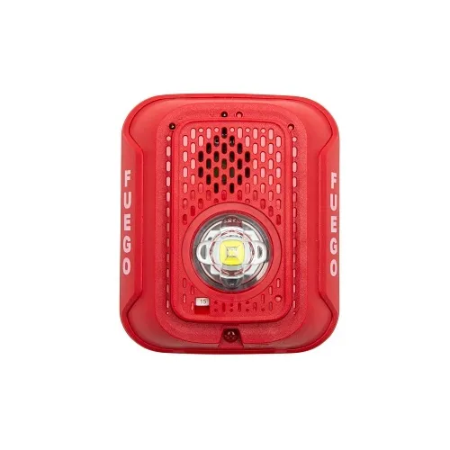 System Sensor P2RLED-SP L-Series Indoor 2-Wire LED Horn Strobe, Wall-Mount, "FUEGO", Red