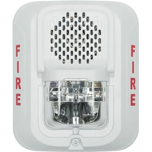System Sensor P2WL-LF L-Series Indoor Selectable Output Low Frequency Sounder Strobe,  2-Wire, Wall Mount, "FIRE" Marking, White