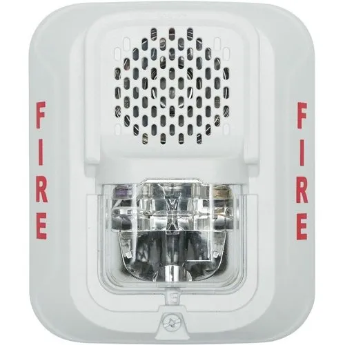 System Sensor P2WL-LF L-Series Indoor Selectable Output Low Frequency Sounder Strobe,  2-Wire, Wall Mount, "FIRE" Marking, White