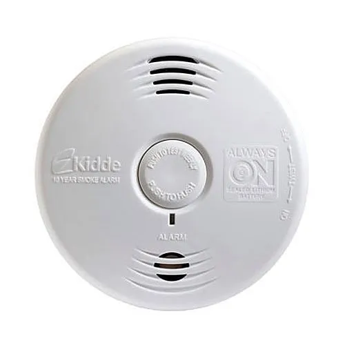 Kidde P3010B DC Worry-Free Bedroom Smoke Alarm with Voice & Sealed Lithium Battery Power