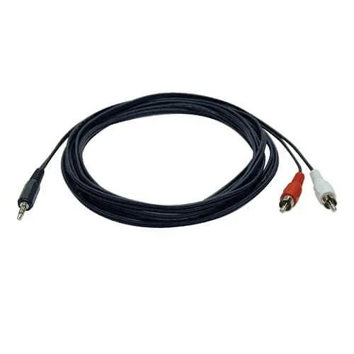 Tripp Lite P314-006 3.5 mm Mini Stereo to RCA Audio Y Splitter Adapter Cable, Male to (2) Male, 6' (1.8m)