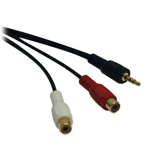 Eaton Tripp Lite P315-06N 3.5mm Mini Stereo to RCA Audio Y Splitter Adapter Cable, M/2xF, 6" (15.2cm)