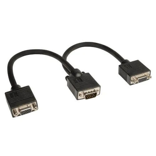 Tripp Lite P516-001 VGA Monitor Y Splitter Cable, HD15 Male to (2) Female, 1' (0.31m)