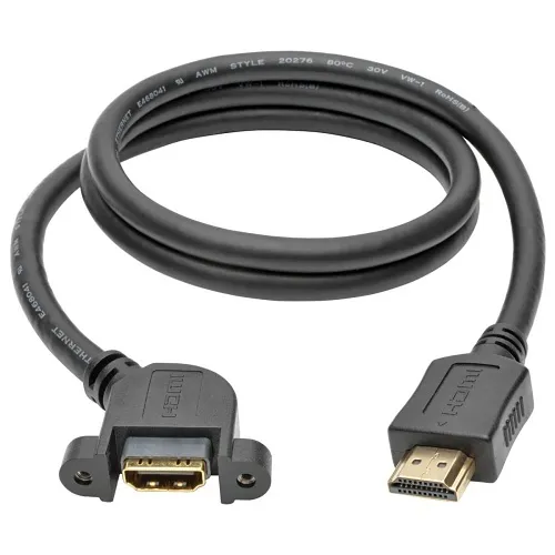 Eaton Tripp Lite P569-003-MF-APM High-Speed HDMI Cable with Ethernet, Digital Video with Audio M/F, Panel Mount, 3' (0.91m)