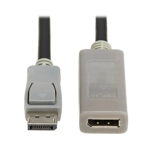 Tripp Lite P579-015-4K6 DisplayPort Extension Cable with Active Repeater and Latching Connector, Male / Female, 4K 60 Hz, HDR, 4:4:4, HDCP 2.2, 15' (4.6m)