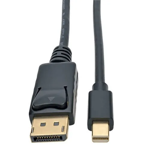 Eaton Tripp Lite P583-003-BK Mini DisplayPort to DisplayPort Adapter Cable with Latching Connectors, 3' (0.9m), 4K at 60Hz, M/M, Black