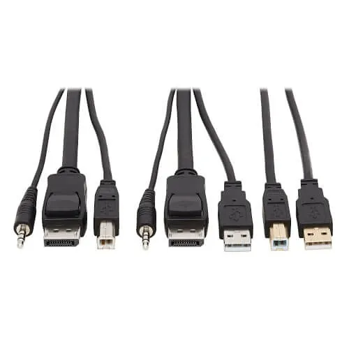 Eaton Tripp Lite P783-010-U DP KVM Cable Kit, USB/Audible, 10'