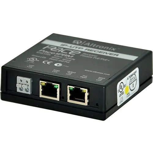 Altronix PACE1PRM Long-Range Ethernet Single-Port Receiver, 100Mbps per Port, Passes PoE/PoE+, Requires Compatible Transceiver