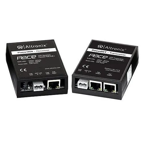 Altronix PACE2KRT Ethernet Adapter, 1KM 1PR Ethernet/Dual PoE/UTP