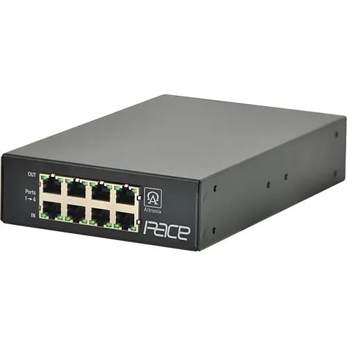 Altronix PACE4PRM Long-Range Ethernet 4-Port Receiver, 100Mbps per Port, Passes PoE/PoE+, Requires Compatible Transceiver