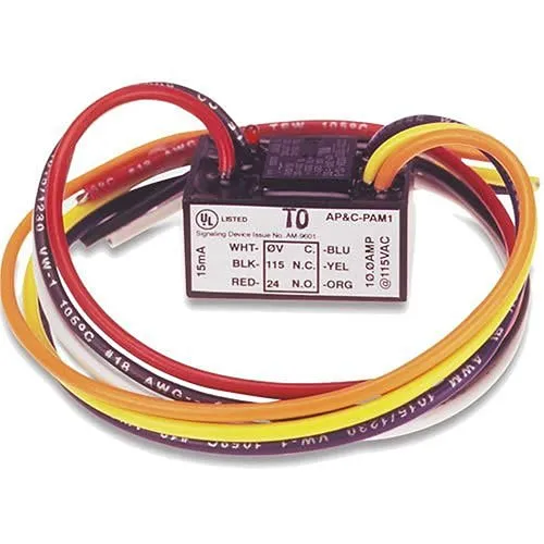 Fire-Lite PAM-1 Multi-Voltage Relay Module, 10A, 24VDC, 24VAC, 115VAC, Single SPDT Relay with LED