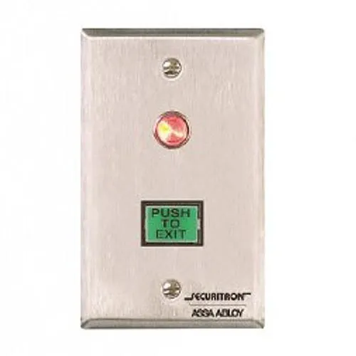 Securitron PB3EAR Push to Exit Button, Remote Alternate, Surface Mount, Includes Interchangeable Green and Red Lenses