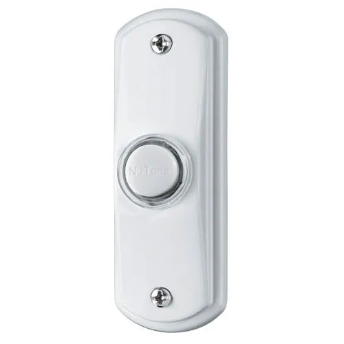 NuTone PB53LWH Lighted Rectangular Push Button, White