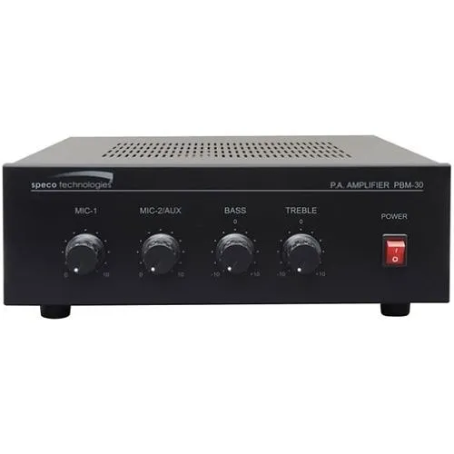 Speco PBM30 Contractor Series 30W PA Amplifier, UL Listed