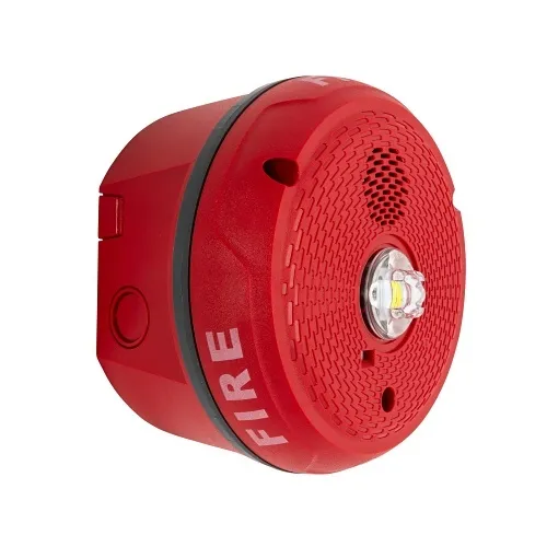 System Sensor PC2RKLED L-Series Outdoor Ceiling-Mounted Horn Strobe, "FIRE", Red