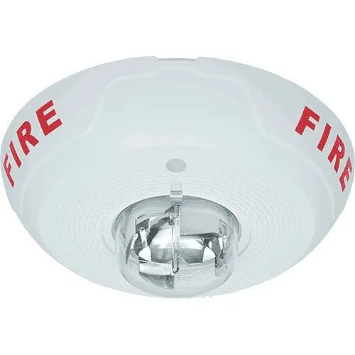 System Sensor PC4WL L-Series Indoor Selectable Output Horn Strobe, 4-Wire, Ceiling Mount, "FIRE" Marking, White