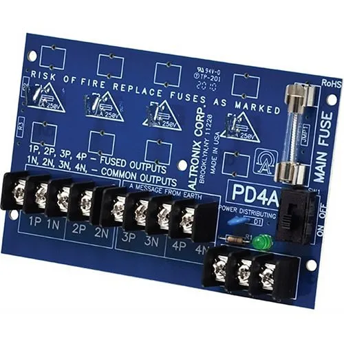 Altronix PD4CB Power Distribution Module, PTC Outputs up to 28VAC/VDC, Board