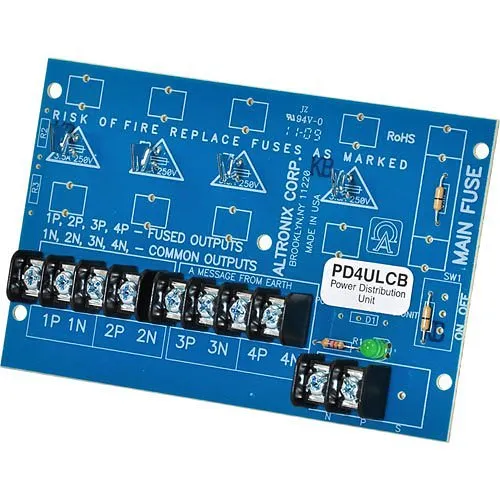 Altronix PD4ULCB Power Distribution Module, PTC Outputs up to 28VAC/VDC, Board