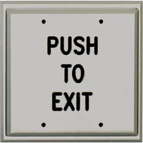 Alarm Controls PD5-111 Double Gang Push Plate with Pneumatic Time Delay, 'Push To Exit' Text