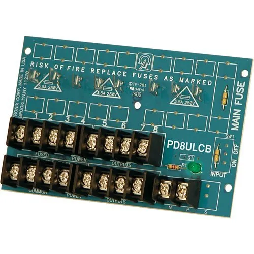Altronix PD8ULCB Power Distribution Module, PTC Outputs up to 28VAC/VDC, Board