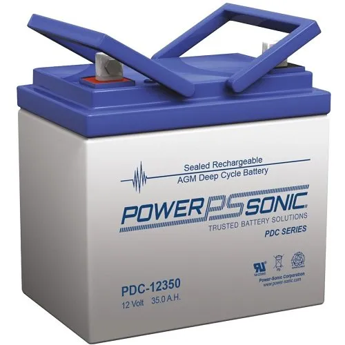 Power Sonic PDC-12350NB PDC Series, 12V 35Ah Deep Cycle Rechargeable SLA Battery, NB Terminals