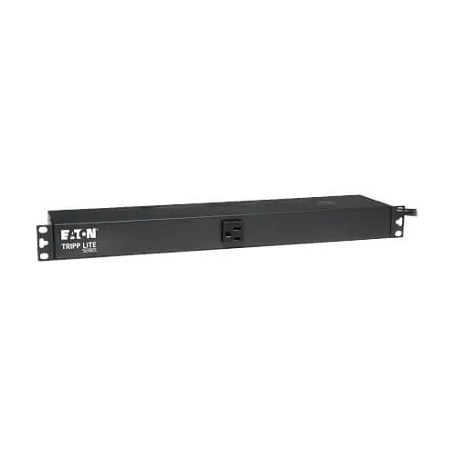 Eaton Tripp Lite PDU1220 Single-Phase Basic PDU, 15' (4.57m) Cord, 2.4kW, 120V 20A, 13 NEMA 5-15/20R Outlets, 5-20P Input, 1U