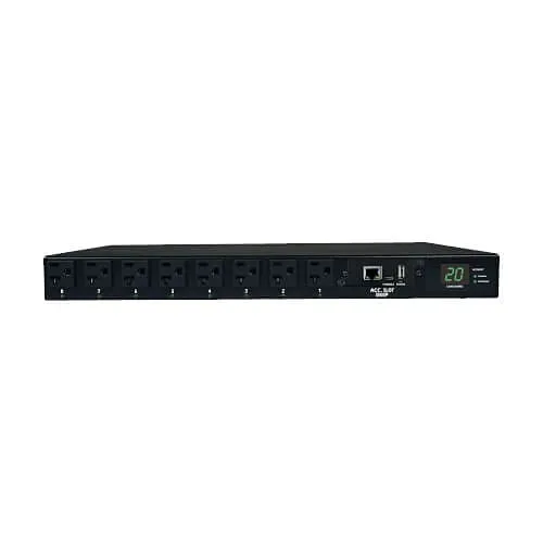 Eaton Tripp Lite PDUMH20ATNET 1.9kW Single-Phase Switched Automatic Transfer Switch PDU, 2 120V L5-20P / 5-20P Inputs, 16 5-15/20R Outputs, 1U