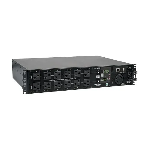 Eaton Tripp Lite PDUMH30ATNET 2U 30A Switched ATS PDU, 25 Outlets, Dual L5-30P Inputs, Network Interface, Black