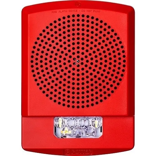 Potter PE-LFHSR Wall Sounder Strobe, FIRE, Red