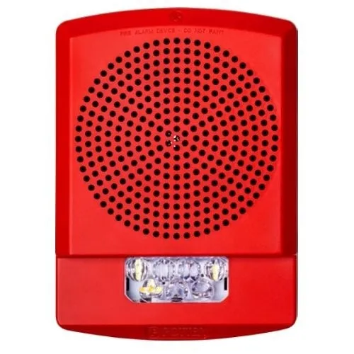 Potter PE-SPSTR PE Series High Fidelity LED Speaker Strobe, Wall Mount, FIRE Label, Red