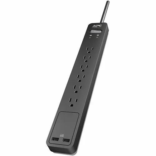 APC PE6U2 APC Essential SurgeArrest with 6-Outlets and 2-USB Charging Ports,120V