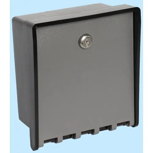 Alpha PEDH0707 Pedestal Housing Unit with Gray Faceplate, Lock and (2) Keys Included, 7"x7", Polycarbonate, Black