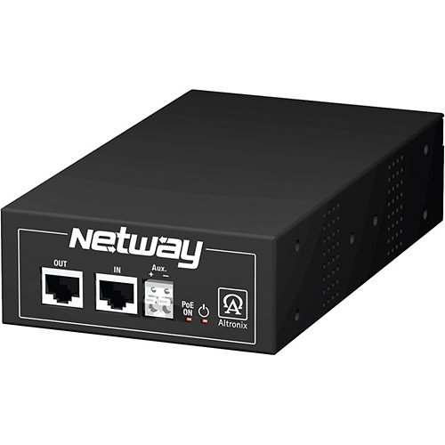 Altronix NetWay1D Single-Port Midspan Injector, PoE/PoE+/Hi-PoE or 56VDC Auxiliary Output