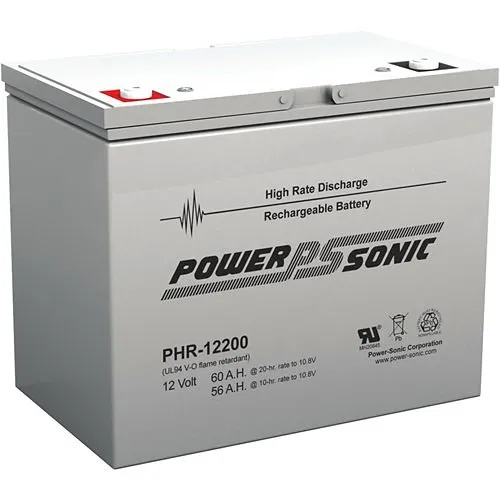 Power Sonic PHR-12200 PHR Series 12V, 58Ah High-Rate Rechargeable SLA Battery, T6 Terminals