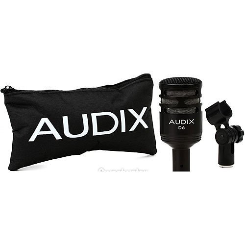 Audix D6 Dynamic Instrument Microphone For Kick Drum, Floor Tom, Bass Cabs And Leslie Low