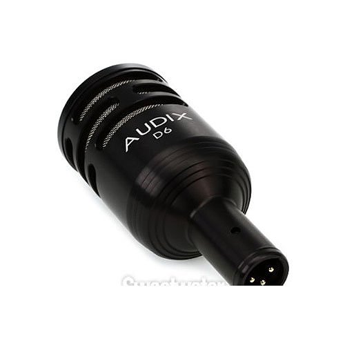 Audix D6 Dynamic Instrument Microphone For Kick Drum, Floor Tom, Bass Cabs And Leslie Low