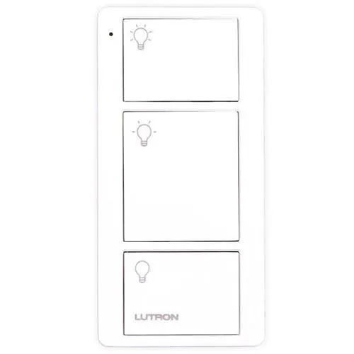 Lutron PJ2-3B-GWH-L01 Pico Wireless Control, 434 Mhz, 3-Button with Light Icon Engraving